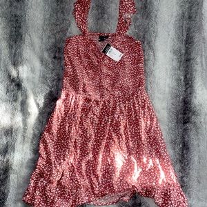 cute light pink and white mid-thigh dress